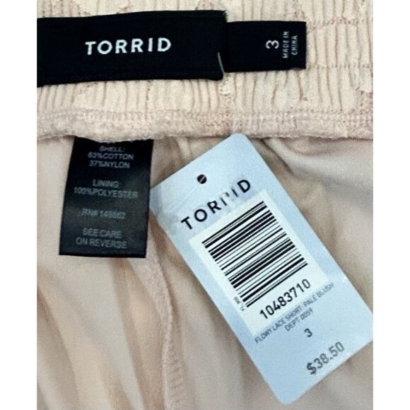 Classic Lace Plus Size Pale Pink Flowy Lined Shorts with Expandable Waist Sz 3X - Picture 3 of 13